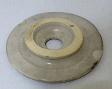 Antique WHITE - BUTTER CHURN CROCK Small 6 5/16" LID - Primitive Stoneware #6