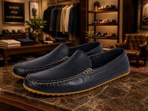 Allen Edmonds Mens Driving‎ Loafers 11.5 D Blue Mocassin Office Interstate 90 Santiago Driving Loafer | Men main image 3