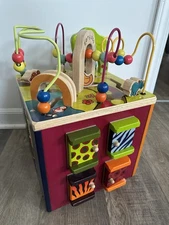 Battat Wooden Activity Cube Zany Zoo Educational Preschool Toy For Toddlers