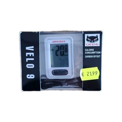 Velo 9 Fahrradcomputer Tacho Cat Eye CC-VL 820 Weiß - NEU 