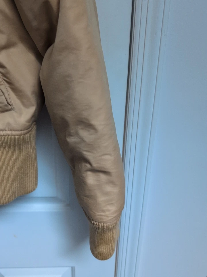 Vtg  Rocawear Jacket Womens M Embroidered Down Hooded Faux Fur Tan - Image 4 of 4