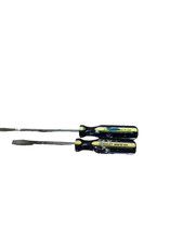 2 Stanley Thrifty Slotted Screwdrivers Yellow Black Handles USA Made