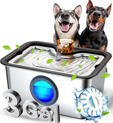 3Gal Dog Water Fountain Ss304,Large Ultra-Purification Cat Drinking Dispenser wi