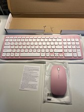 mini pink wireless keyboard and mouse 100 Tested WORKS