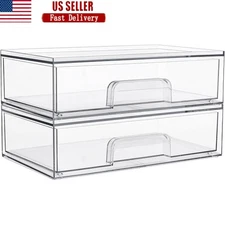 Stackable Storage Drawers Multi-Purpose Organizers Home Kitchen Bathroom Office