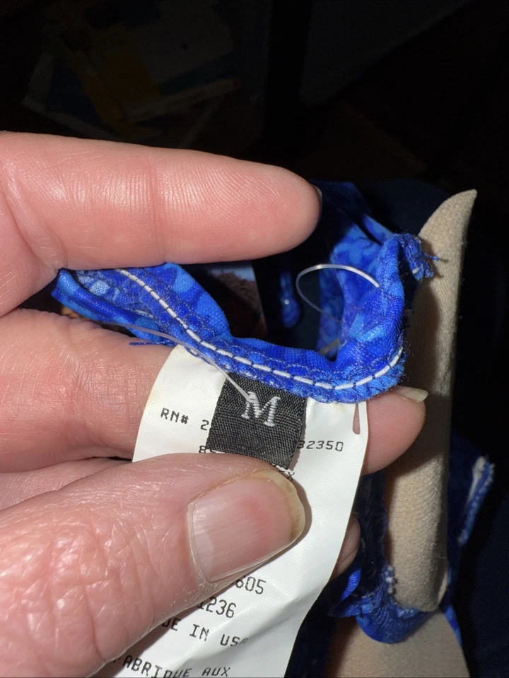 50/Fifty Raisins Quiksilver Made USA Sweetie Pie Bra Swim Top NWT Medium Blue - Image 3 of 4