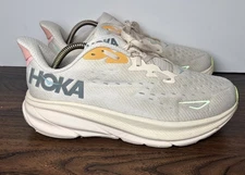 HOKA ONE ONE Clifton 9 Running Shoes Women Size 10 Wide Beige Comfort Sneakers