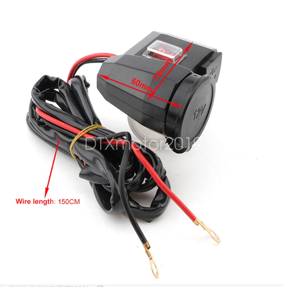 Waterproof USB Charger Cigarette Lighter For Harley Street Glide FLHX Touring US