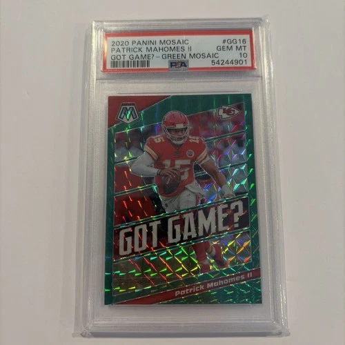 2020 panini mosaic patrick mahomes - Got Game?- Green Mosaic - PSA 10