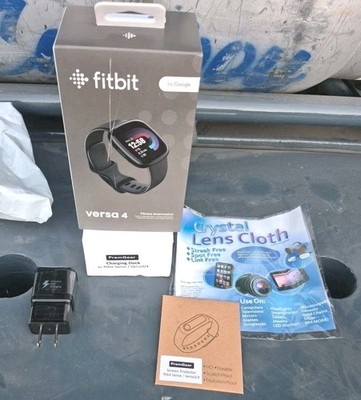 Fitbit Versa 4 Fitness Smartwatch Black &graphic Aluminum W Charging Read