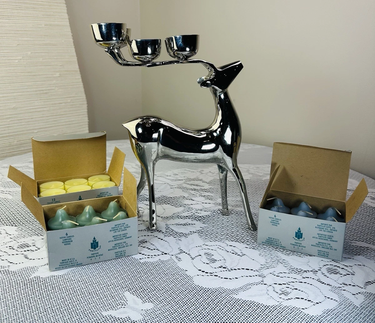Vintage Brass Reindeer Candle Holders - a Pair | Chairish