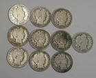 (10) US Barber Silver Halves 50c Nice Lot Ave Circ..