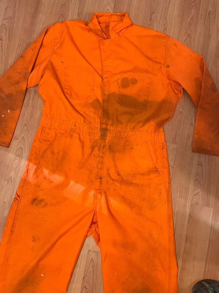 Red Kap Snap Front Work Coveralls Orange 48-RG Uniform CT 100R2 Ford Motor Co - Image 4 of 4