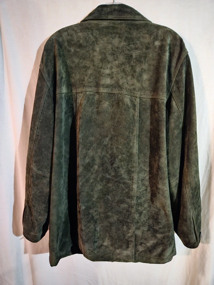 Vintage St. John's Bay Suede Leather Jacket In Green Size Large - Image 2 of 4