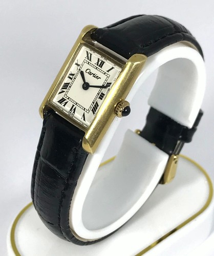 VINTAGE 1978 CARTIER TANK WOMEN'S PRE-MUST 18K ELECTROPLATED 21MM - HAND WIND! - Picture 7 of 16