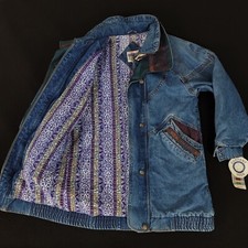 Vintage Current Seen Womens Denim Jacket Long 80s 90s Retro Y2k Size M Fits L-xl