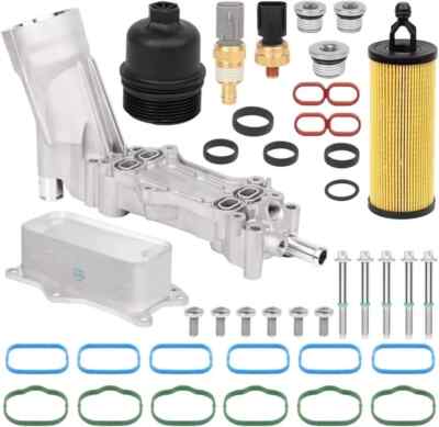 Aluminum Engine Oil Cooler Filter Housing Fits 11-16 Dodge Jeep Chrysler Ram3.6L