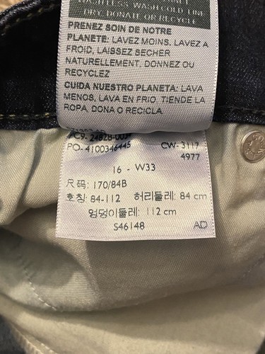 Jean Levi's Denizen Moderno Ajustado Corto Mujer 16 W 33 Elastizado Informal Denim Azul - Imagen 7 de 9