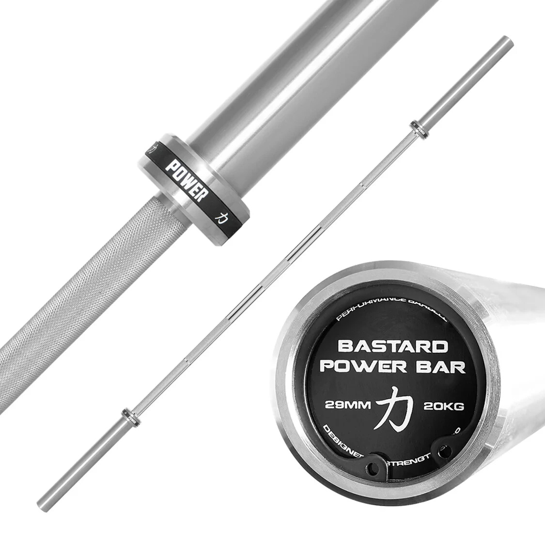 Strength Shop Bastard Power Bar - With Nickel Plated Shaft (Powerlifting Bar)