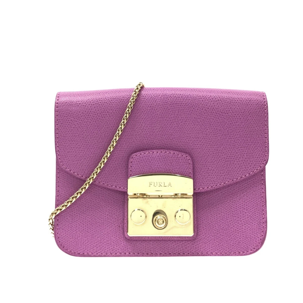 Auth FURLA Metropolis Light Purple Leather Shoulder Bag | eBay