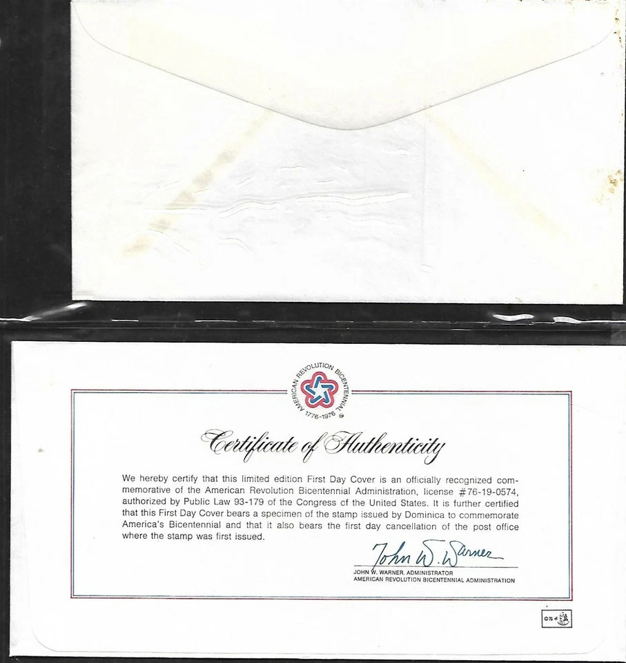 DOMINICA 1976 TWO DIFFERENT FIRST DAY COVERS, AMERICAN BICENTENNIAL INFANTRY  - Image 2 of 2