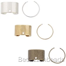 Pair of Adjustable Clip on Cuff Hoop Earring Findings w/ Hole for Dangle Charms