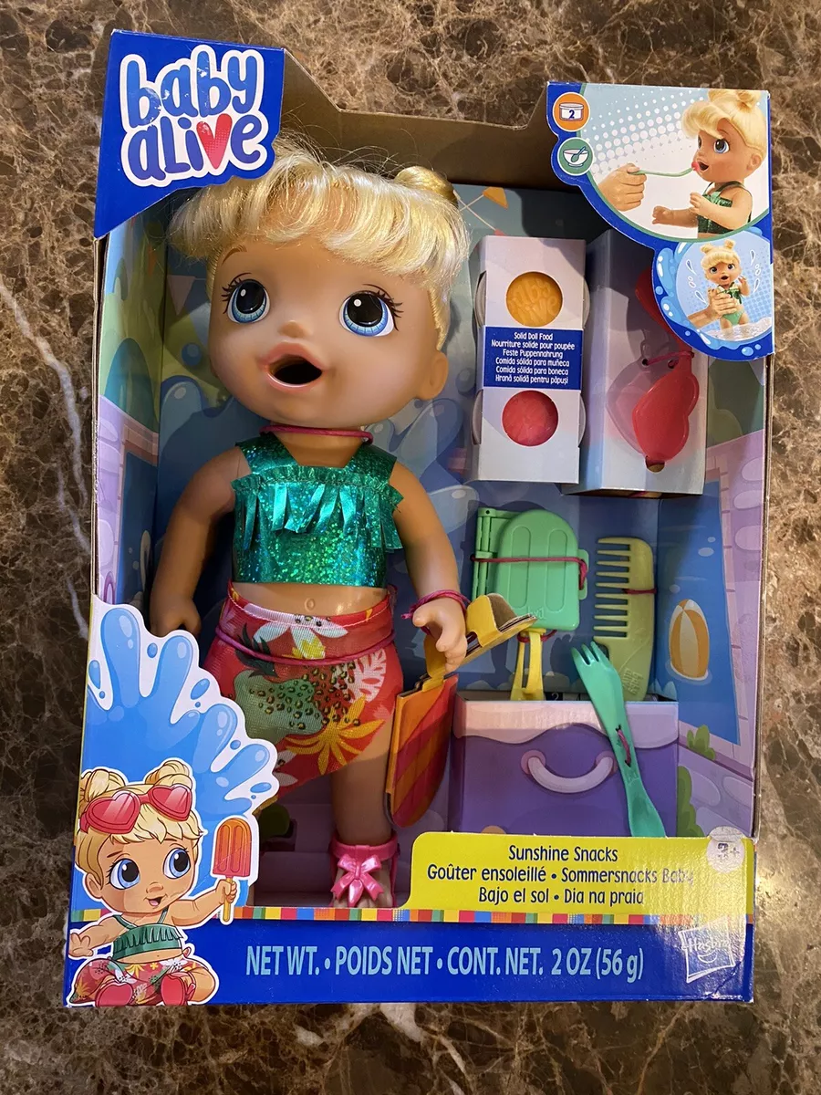 Baby Alive Sunshine Snacks Doll Eats and Poops Waterplay Baby Doll