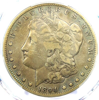 #ad 1894 P Morgan Silver Dollar $1 Coin 1894. Certified PCGS Fine Detail Rare Date $1125.00