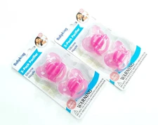 SET OF 2 PACKS 4 PACIFIERS BABY KING PINK SILICONE BINKY 0+ MONTHS BPA FREE