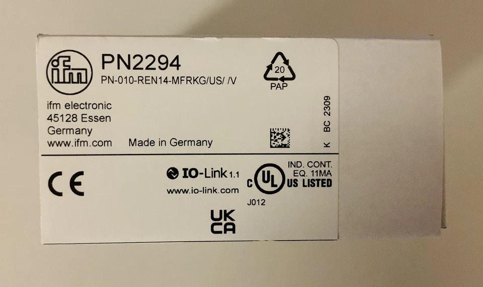 IFM PN2294 Vacuum Pressure Sensor - Image 3 of 3