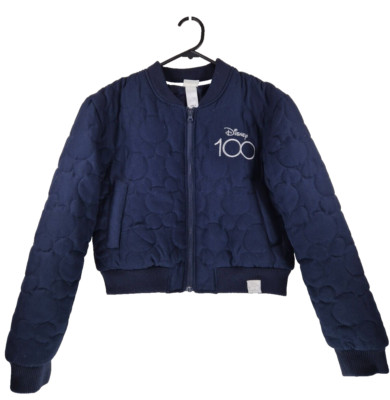 Disney 100 Years of Wonder Puffer Jacket Blue Youth Size Small Lined