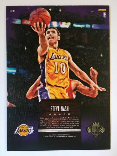 2013-14 Panini Court Kings Basketball 5x7 Box Topper #34 Steve Nash *HOF* - Picture 2 of 2