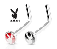 1pc Officially Licensed Playboy Bunny Nose Ring L-Bend 316L Surgical Steel