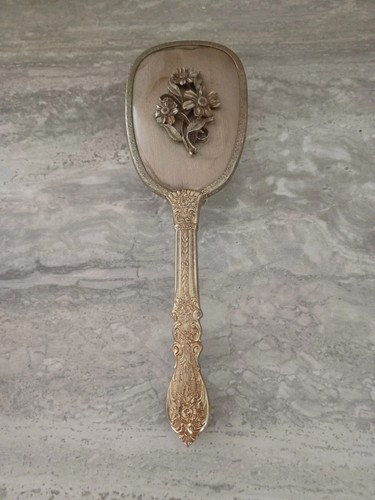 70s Vanity Set, Oval Mirror Tray, Hair Brush, Hand Mirror, Antique Gold Finish, - Picture 7 of 8
