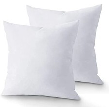 18 x 18 Throw Pillow Insert - Pack of 2 White Down Alternative Pillow Inserts...