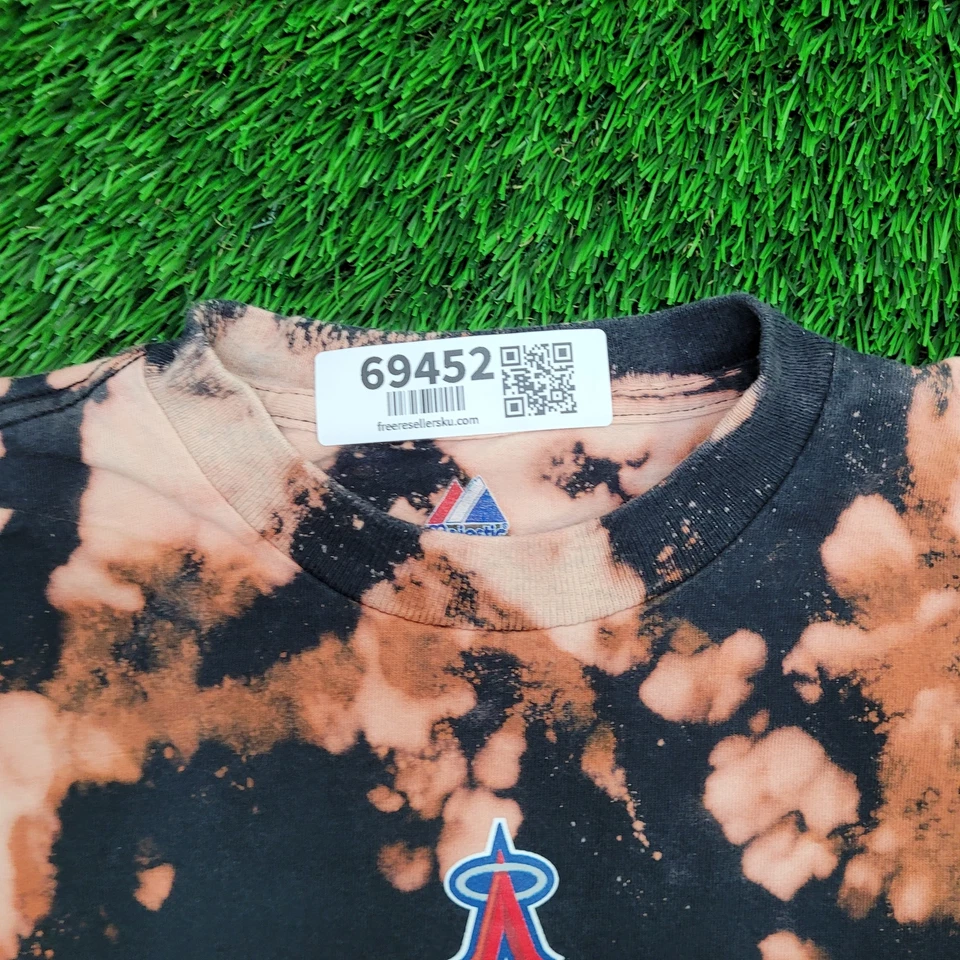 Los Angeles Angels Bleach Tie-Dye Shirt Womens Small 17x21 Bleached Cotton Tee - Image 2 of 4