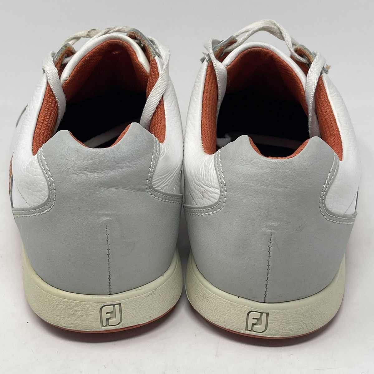 Footjoy Contour Casual Golf Shoes Mens 9.5 White Orange  display picture 1