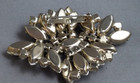 Vtg Fabulous Silver tone White Milk Glass Brooch Pin (A34) — photo 3