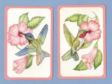 2 Vtg Hummingbird Single Swap Playing Cards Great for Collecting Scrapbooking