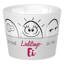 Niedlicher Sheepworld Eierbecher aus Porzellan mit lustigem Spruch "Lieblingsei"