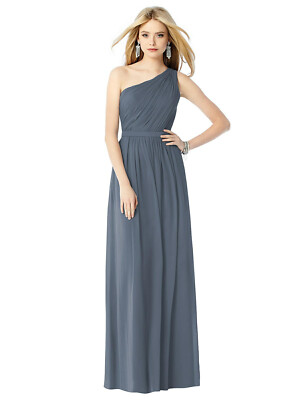 After Six Length, One shoulder, Chiffon Dress