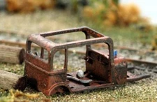 Jordan Highway Miniatures RUSTED out Sedan Skeleton .LEFT to RUST HO Scale