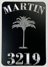 Palm Tree Personalized Custom Name House Number Street Address Metal Sign 7x10