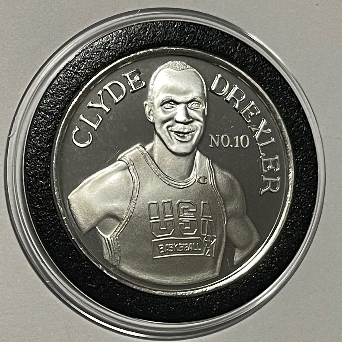 Clyde Drexler Basketball Limited Coin 1 Troy Oz .999 Fine Silver