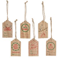GeschenkanhäNger Set Merry Christmas Aus Holz Braun 6StüCk Weihnachten Geschenke