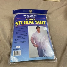 First Mate by Sterns 3 Piece Clear Vinyl Storm Suit L/XL New Never Used