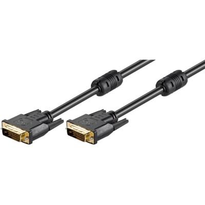 DVI-Kabel Dual Link 24+1 2x Stecker Ferrit gold 2m