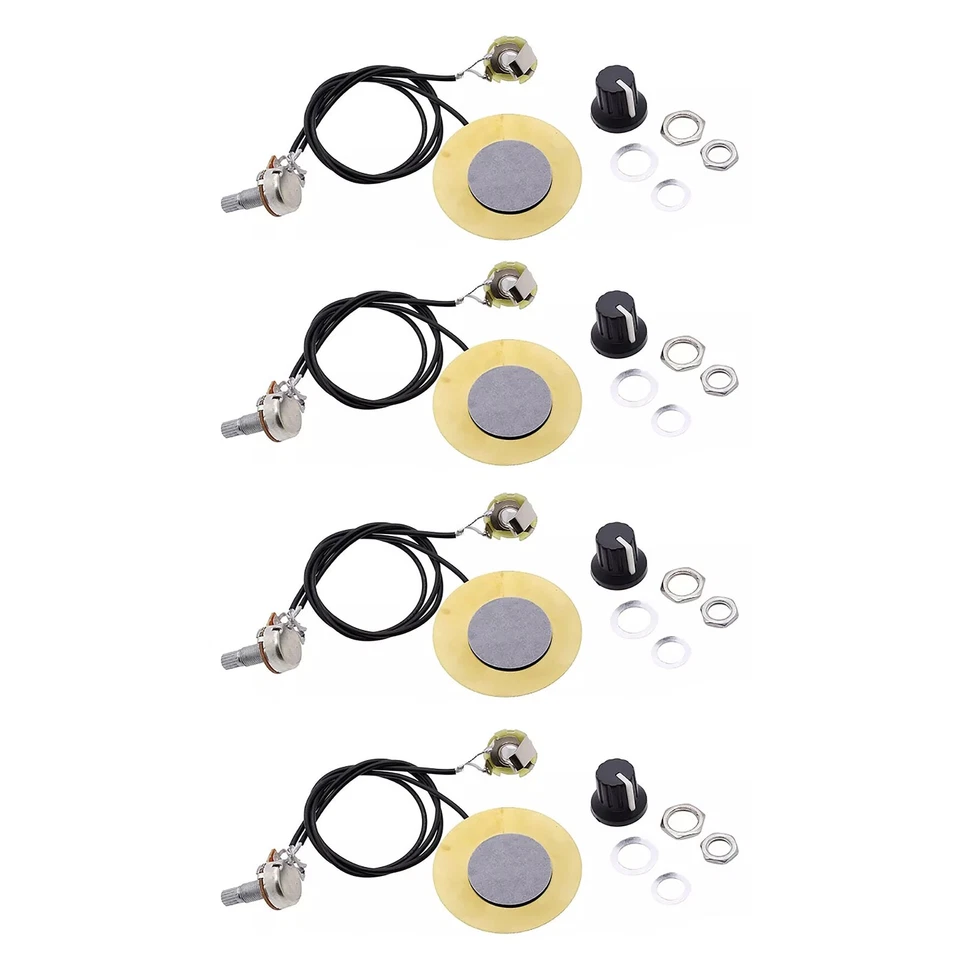 Amplificador precableado transductor piezoeléctrico pastilla de guitarra 4X 50MM con salida de 6,35MM Foto 4 de 4