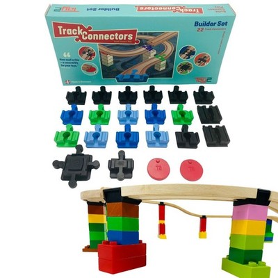 22 Schienenverbindern Builder Set Kompatibel BRIO Eisenbahn & Duplo Bausteine...