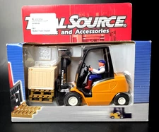 TOTAL SOURCE forklift truck w/driver~pallets~cargo box VERY RARE TOY~NEW SEALED